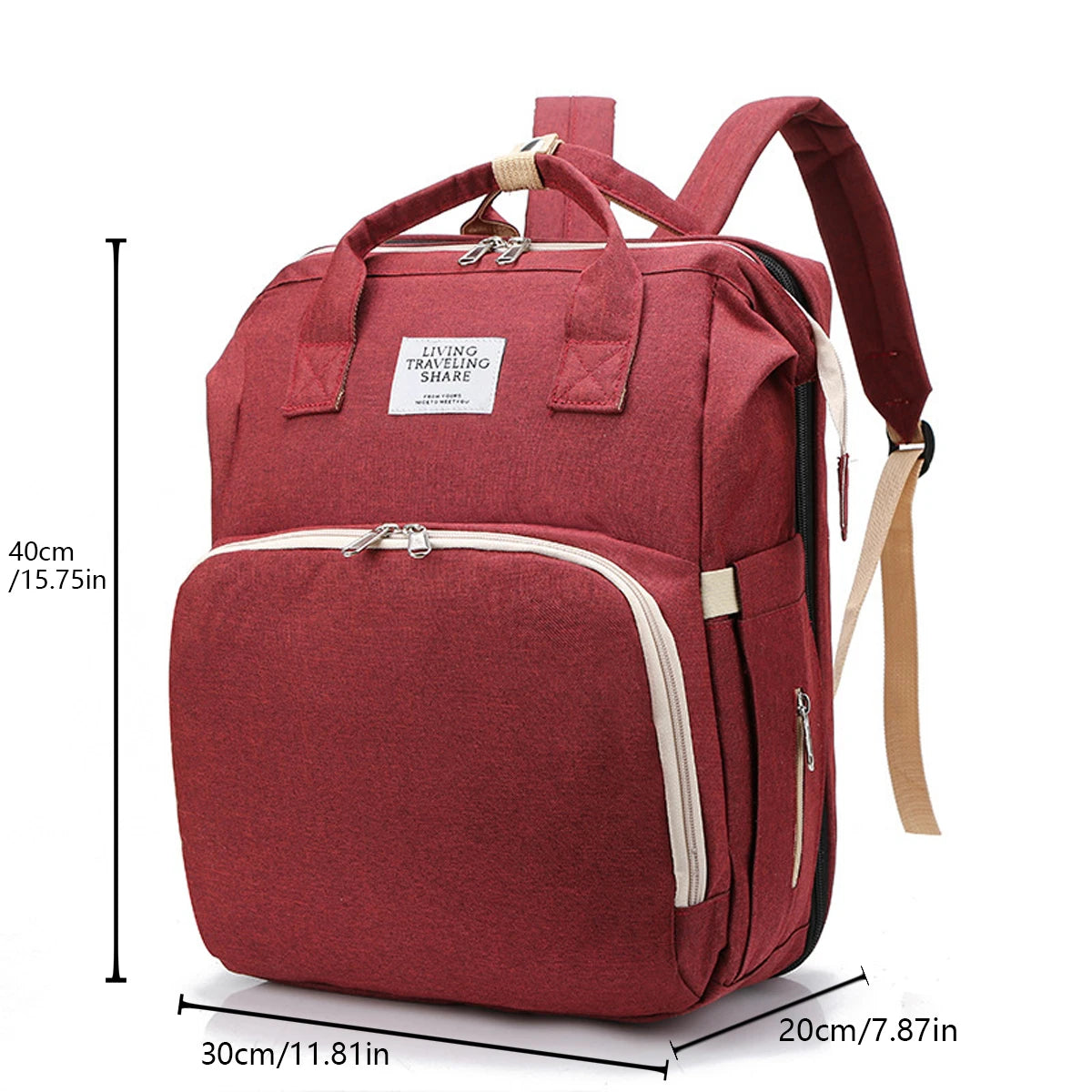 Portable Diaper Bag with Foldable Baby Bed