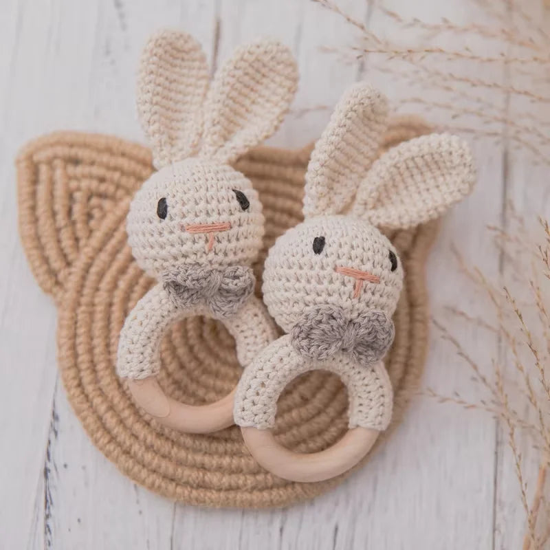 Wooden Crochet Rattle Teether