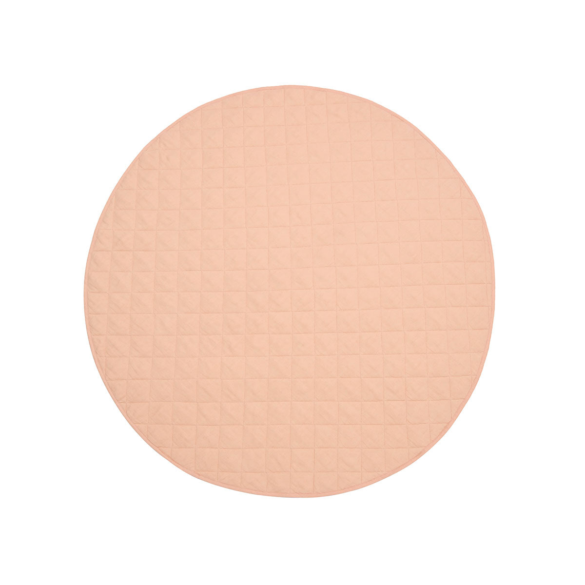 Round Linen Cotton Play Mat - Peach