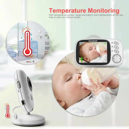 Video Baby Monitor 2.4G Wireless With 3.2 Inches LCD