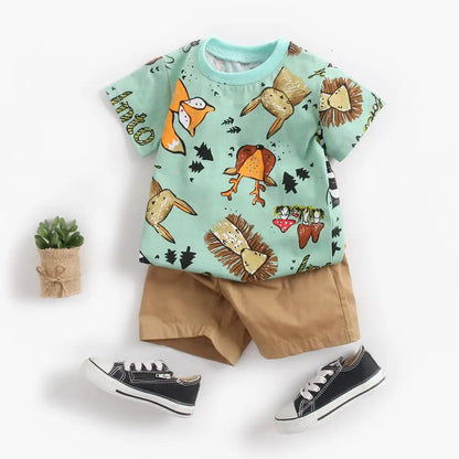 Cartoon Boys Clothing Summer Set