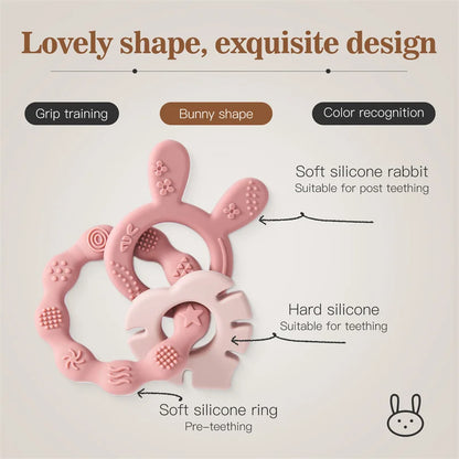 1Pc Baby Silicone Teether Ring BPA Free