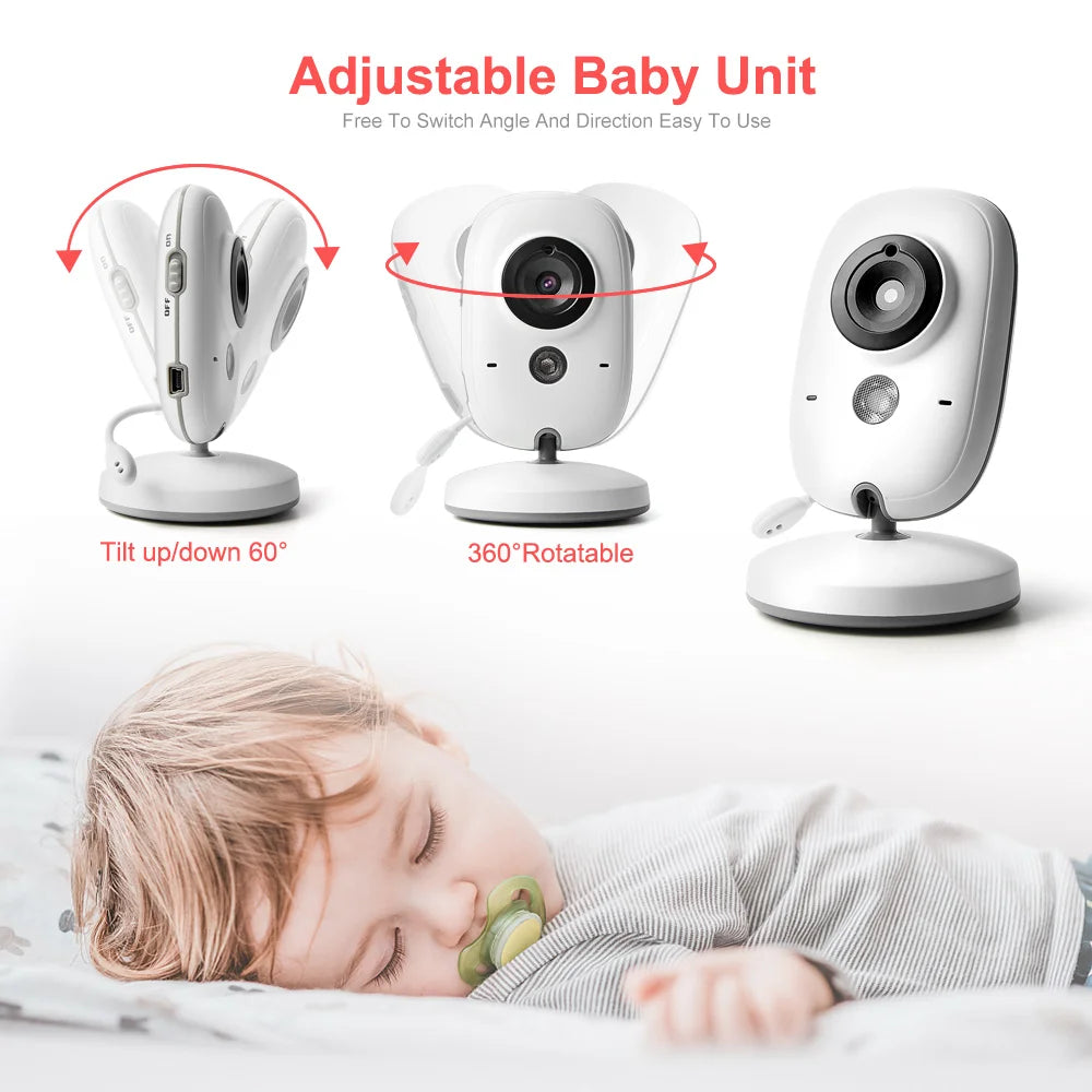 Video Baby Monitor 2.4G Wireless With 3.2 Inches LCD