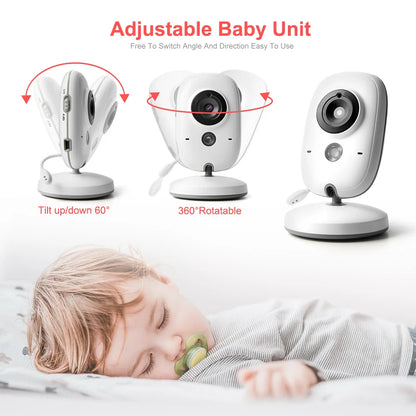 Video Baby Monitor 2.4G Wireless With 3.2 Inches LCD