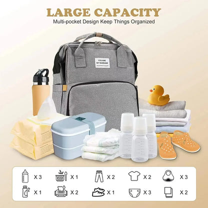 Portable Diaper Bag with Foldable Baby Bed