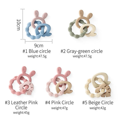 1Pc Baby Silicone Teether Ring BPA Free