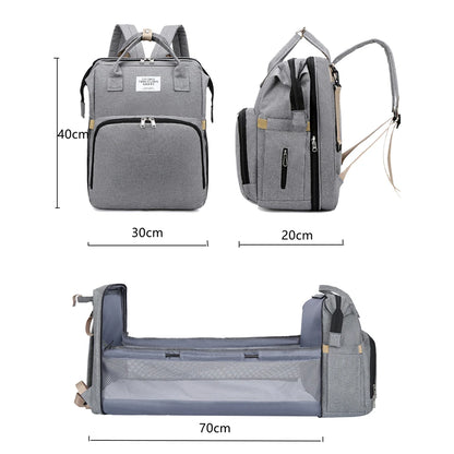 Portable Diaper Bag with Foldable Baby Bed
