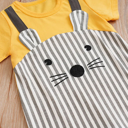 0-18 Baby Jumpsuit Cute Cartoon Mouse Print