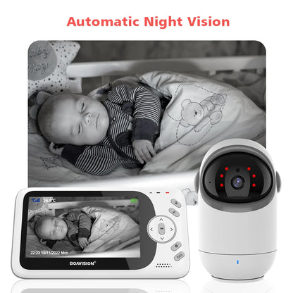 4.3 Inch Video Baby Monitor With Pan Tilt Camera 2.4G Wireless
