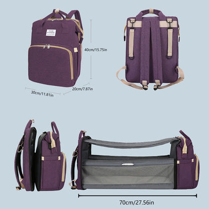 Portable Diaper Bag with Foldable Baby Bed