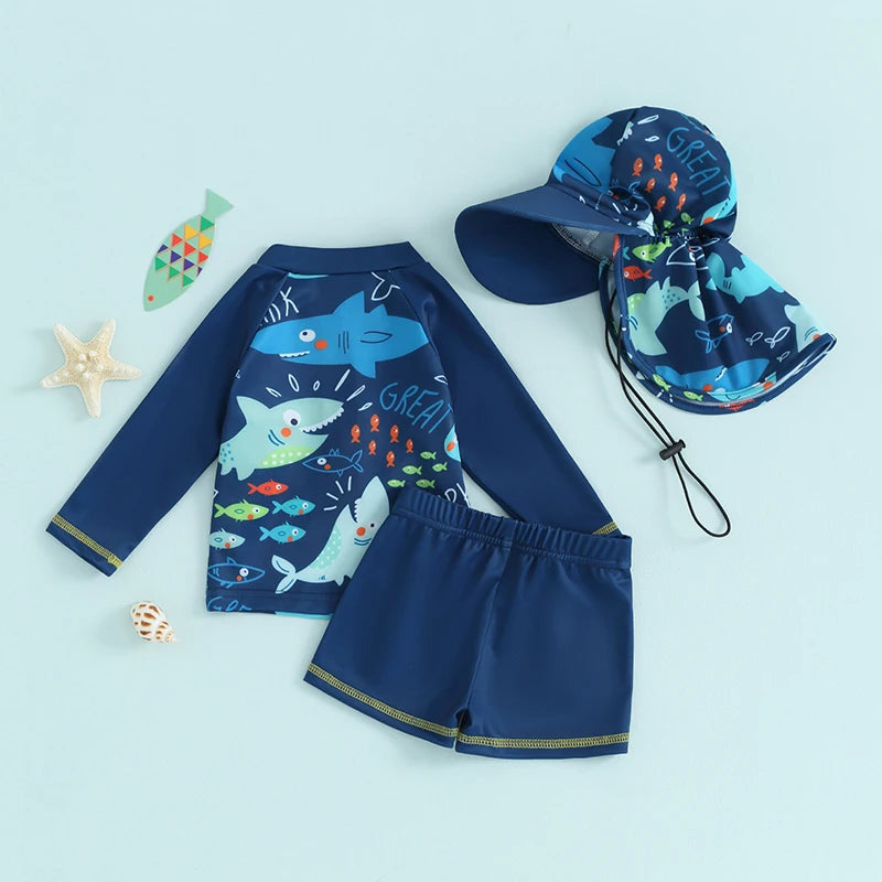 Baby Boy Summer Swimsuit Set (3Pcs)