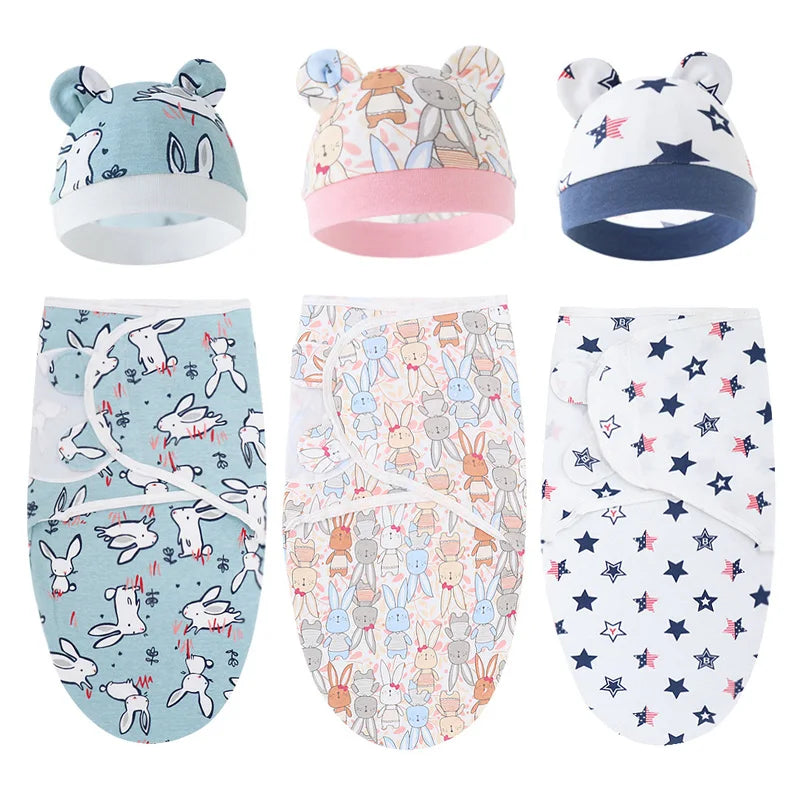 Adjustable Baby Swaddle w/ Hat