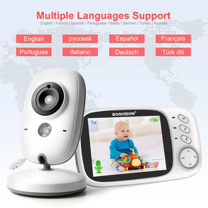 Video Baby Monitor 2.4G Wireless With 3.2 Inches LCD