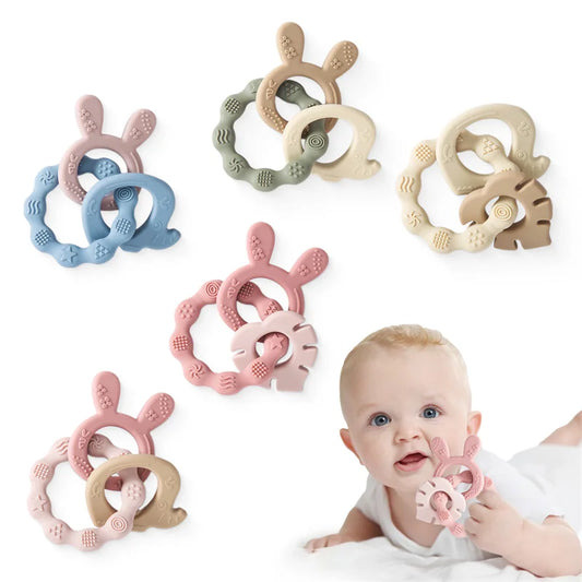 1Pc Baby Silicone Teether Ring BPA Free