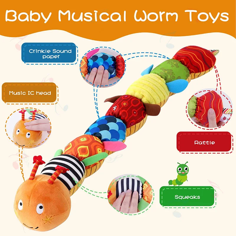 Baby Rattle Musical Caterpillar Worm