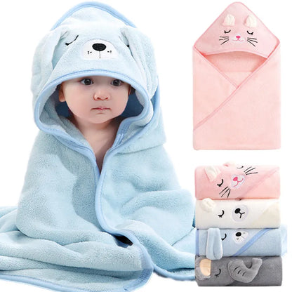 Cartoon Animal Baby Bath Hooded Towel