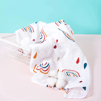 Bamboo Cotton Muslin Bib Burp Cloth 5pcs Set