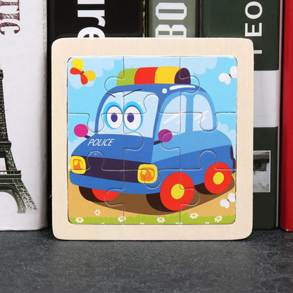 9 Pieces Montessori Wooden 3D Puzzle