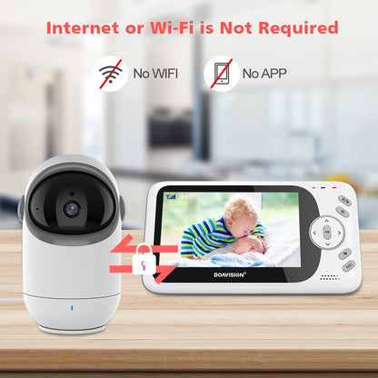4.3 Inch Video Baby Monitor With Pan Tilt Camera 2.4G Wireless