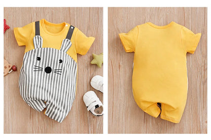 0-18 Baby Jumpsuit Cute Cartoon Mouse Print