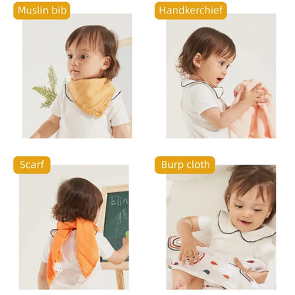 Bamboo Cotton Muslin Bib Burp Cloth 5pcs Set