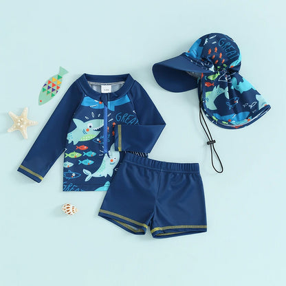 Baby Boy Summer Swimsuit Set (3Pcs)