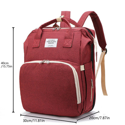 Portable Diaper Bag with Foldable Baby Bed