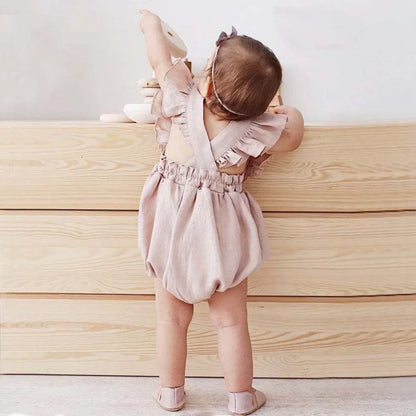 Baby Girls Ruffle Romper Cotton