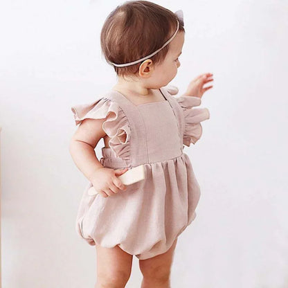 Baby Girls Ruffle Romper Cotton