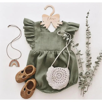 Baby Girls Ruffle Romper Cotton