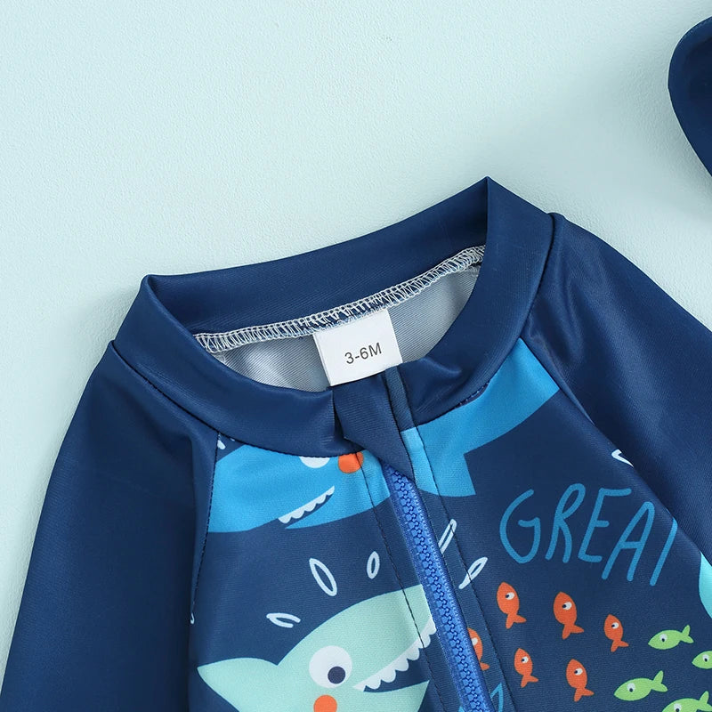 Baby Boy Summer Swimsuit Set (3Pcs)