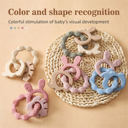 1Pc Baby Silicone Teether Ring BPA Free