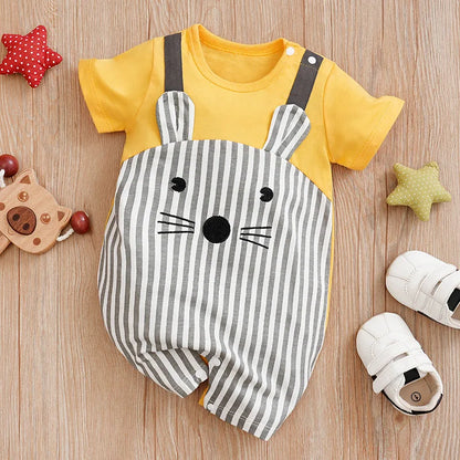 0-18 Baby Jumpsuit Cute Cartoon Mouse Print