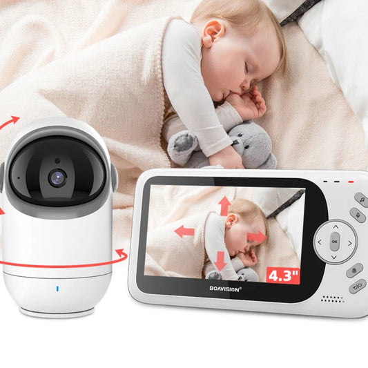 4.3 Inch Video Baby Monitor With Pan Tilt Camera 2.4G Wireless