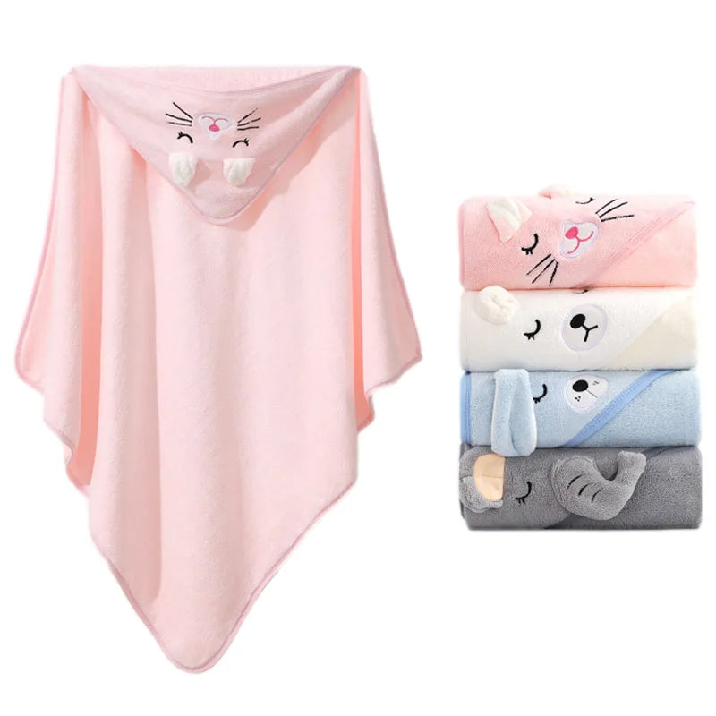 Cartoon Animal Baby Bath Hooded Towel