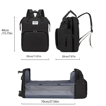 Portable Diaper Bag with Foldable Baby Bed