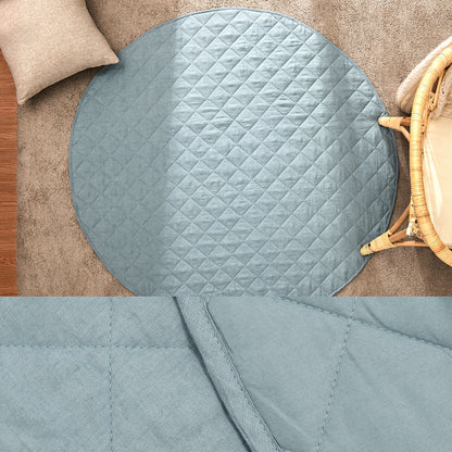 Round Linen Cotton Play Mat - Capri