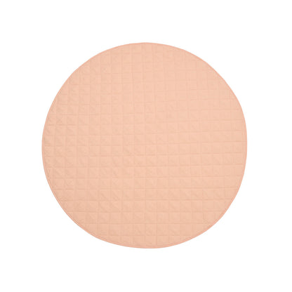 Round Linen Cotton Play Mat - Peach