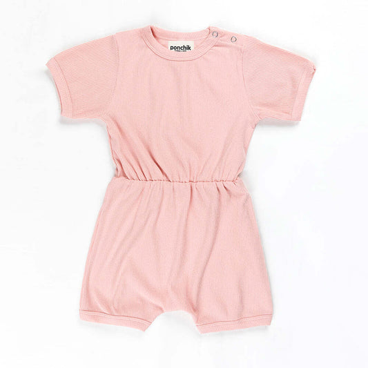 Ribbed Cotton Romper - Lemonade