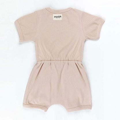 Ribbed Cotton Romper - Sugar Cookie